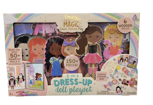 used Horizon Group USA Story Magic Wooden Dress-Up Dolls