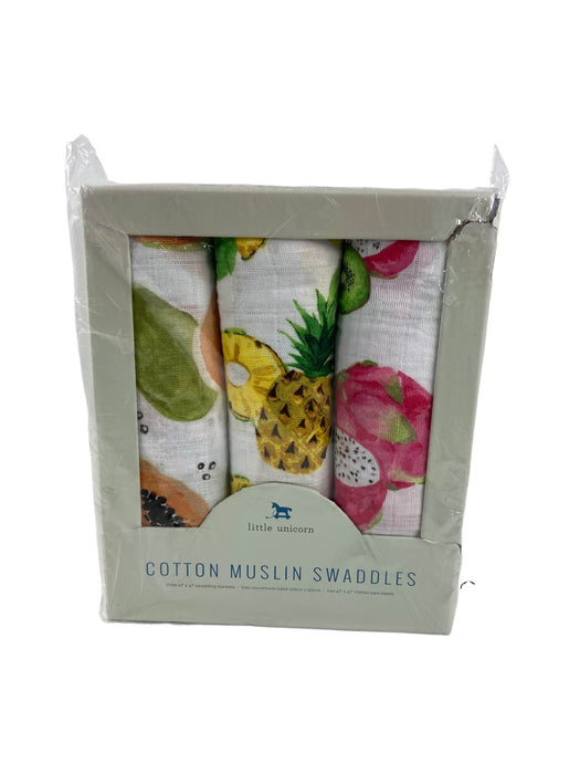 secondhand Little Unicorn Cotton Muslin Swaddles 3-Pack, Tropical Fruit