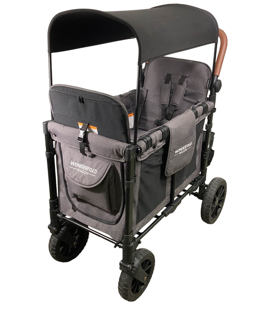 used Wonderfold W2 Luxe Multifunctional Double Stroller Wagon, 2021, Charcoal Black