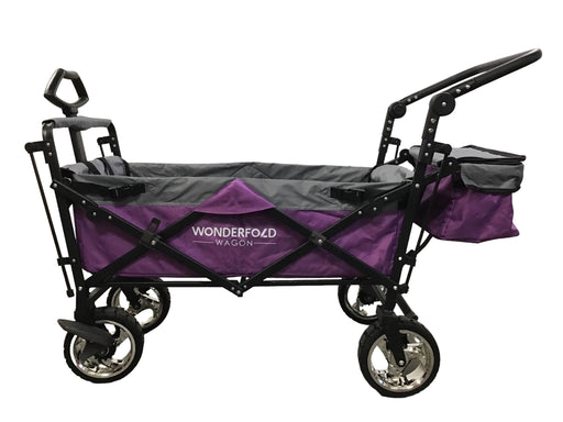 secondhand Wonderfold S4 Push & Pull Premium Utility Folding Wagon with Canopy, Purple, CP Model