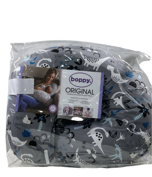 used Boppy Nursing Pillow, Grey Dinosaurs