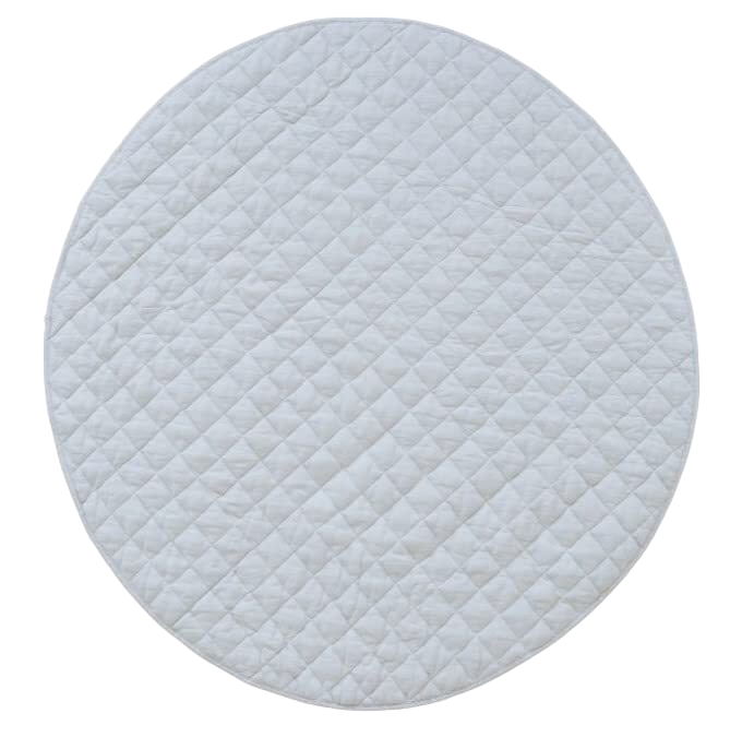 Poppyseed Play Linen Round Mat, Ivory