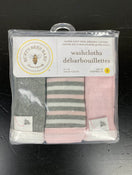 used Burt's Bees Baby WashCloths 3 Pack, - Blossom Stripe