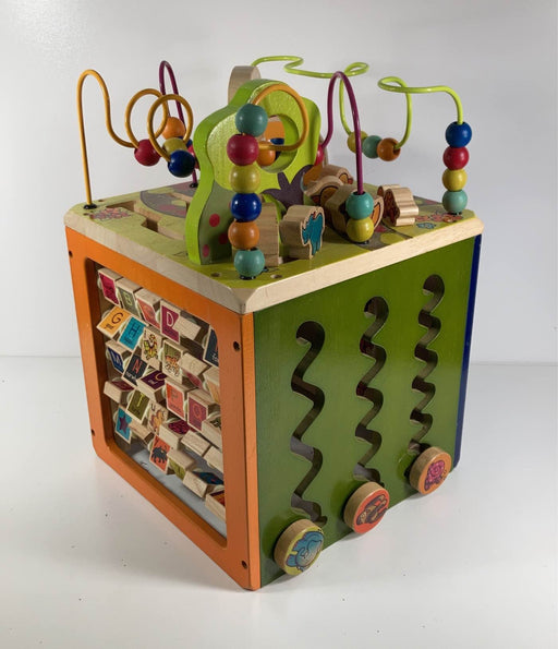 used B. toys Zany Zoo Wooden Activity Cube