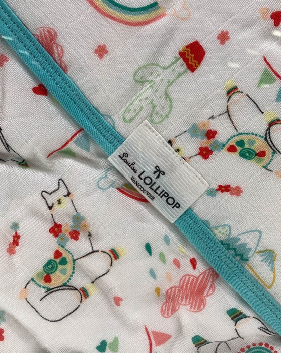 secondhand LouLou Lollipop Hooded Towel Set, Llama