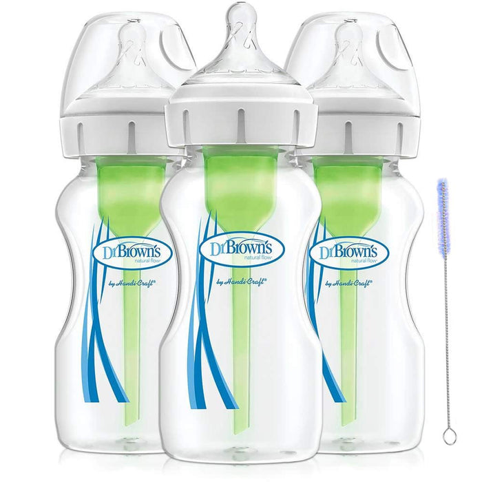 used Dr. Brown's Options+ Anti Colic Wide Neck Bottles, 3-Pack, 9oz