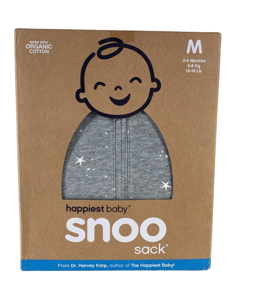 used Happiest Baby SNOO Sack, Medium (12-18 lbs), Graphite Stars