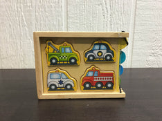 secondhand Melissa & Doug Vehicles Wooden Mini Puzzle Set