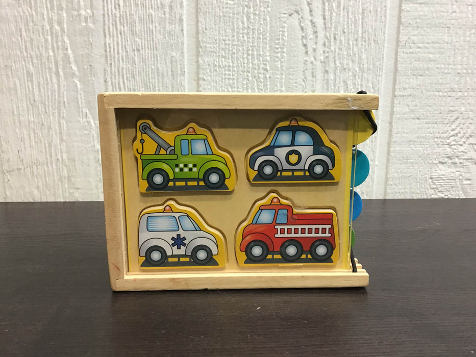 secondhand Melissa & Doug Vehicles Wooden Mini Puzzle Set