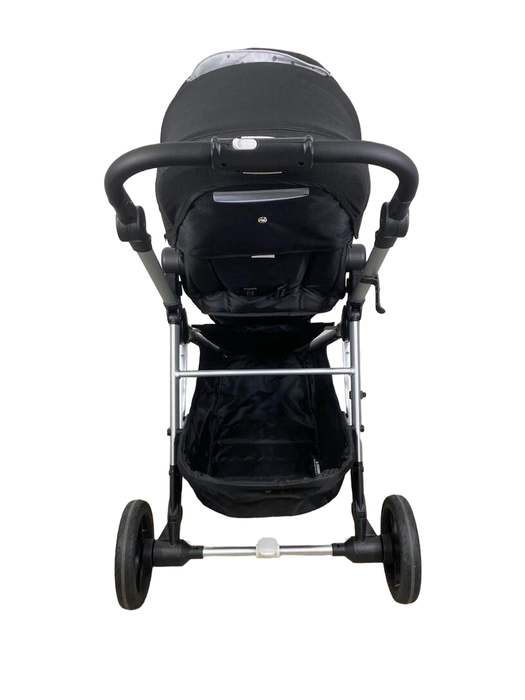 Mockingbird Single Stroller, Black, Watercolor Drops, Silver with Black Leather, 2023