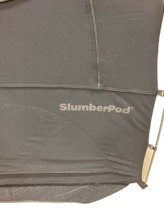 secondhand SlumberPod 3.0 Sleep Canopy with Fan, Black with Gray Accents