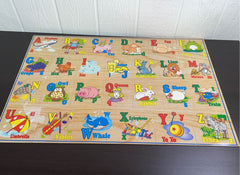 used Wooden Alphabet Puzzle, -Reversible Pieces