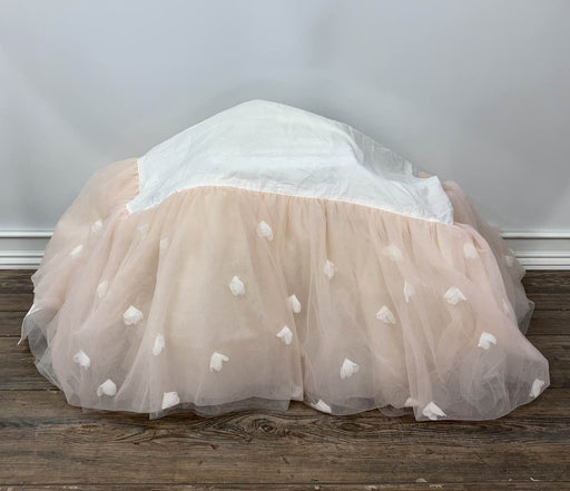 secondhand Pottery Barn Kids Monique Lhuillier Blush Pink Ethereal Bed Skirt, -Crib