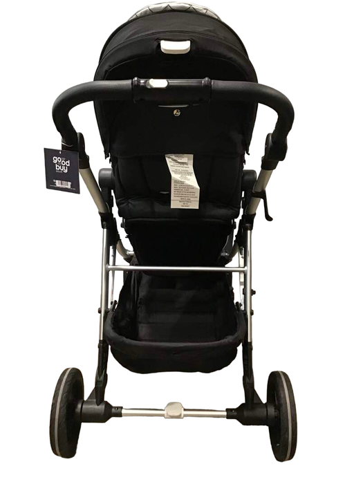 used Mockingbird Single to Double Stroller, 2020, Silver with Black Leather, Watercolor Drops And Windowpane , Black