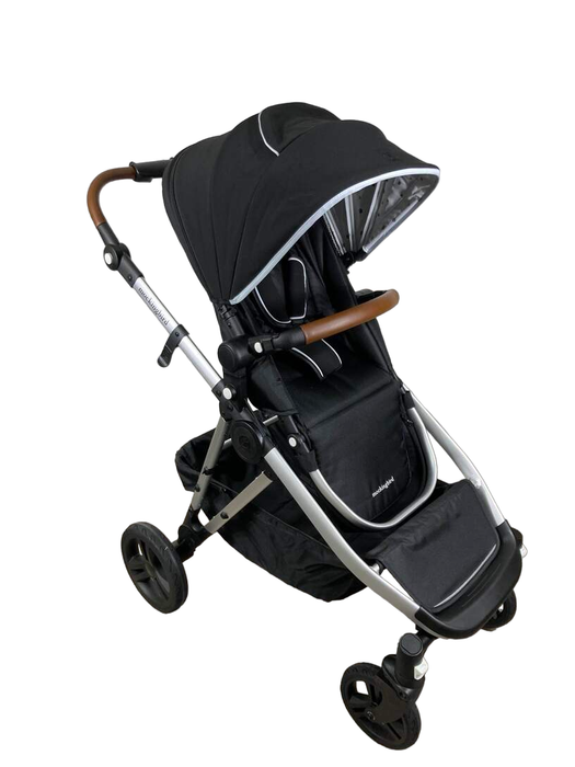 used Mockingbird Single to Double Stroller, 2022, Silver with Penny Leather, Watercolor Drops, Black