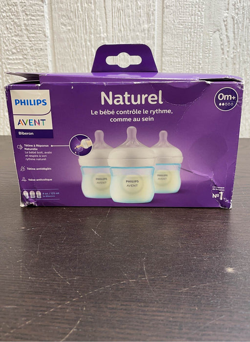 used Philips Avent Natural Baby Bottles, 4oz, 3-Pack, Clear