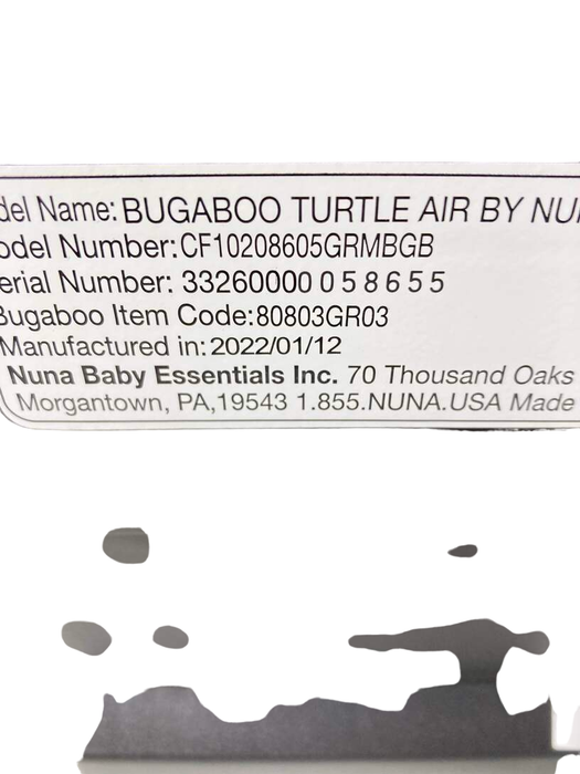 Bugaboo Turtle Air By Nuna Recline Base, Black, 2022