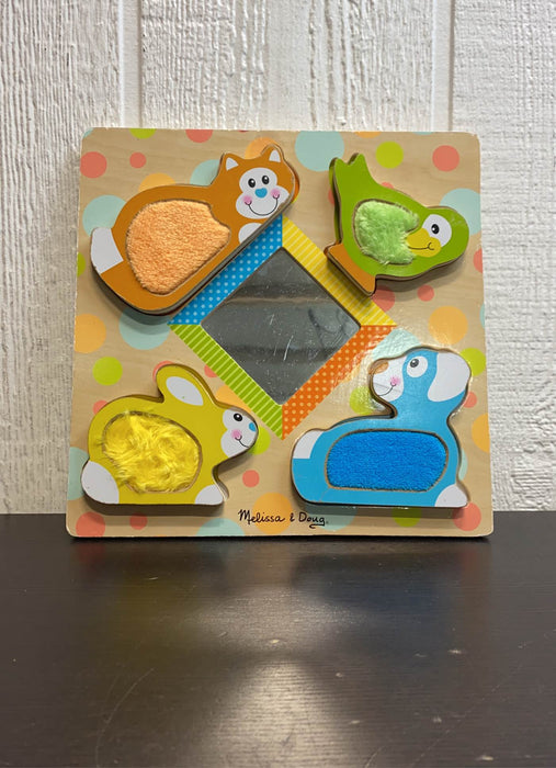 used Melissa & Doug First Play Wooden Touch And Feel Puzzle