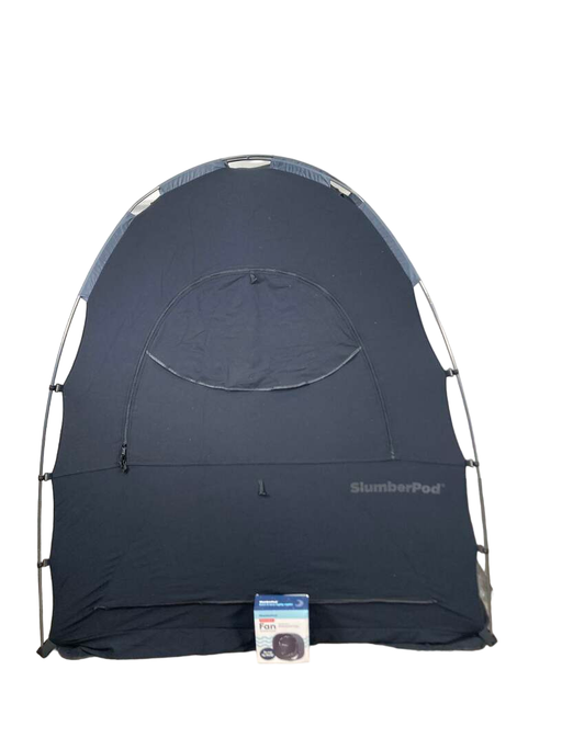 used SlumberPod 3.0 Sleep Canopy with Fan, Black with Gray Accents