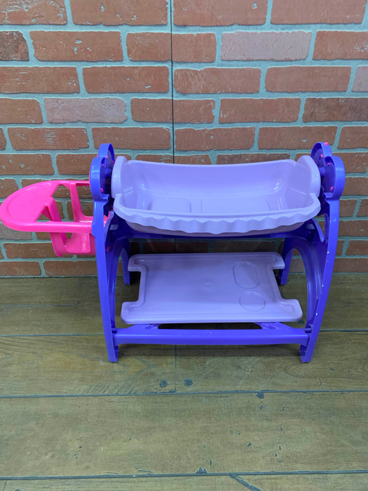 American Plastic Toys Doll Changing Table With Highchair