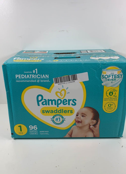 used Pampers Swaddlers Diapers, Size 1-HIDDEN PHOTO LOCATION 5/13