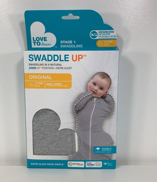 used Love To Dream Swaddle UP Original Sleep Sack, Gray, Newborn