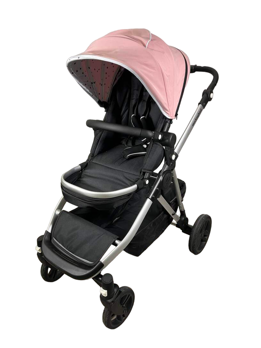 used Mockingbird Single to Double Stroller, 2023, Silver with Black Leather, Watercolor Drops, Bloom