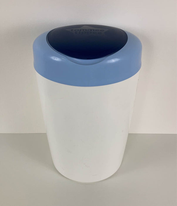 used Tommee Tippee Simplee Sangenic Diaper Pail, White and Blue