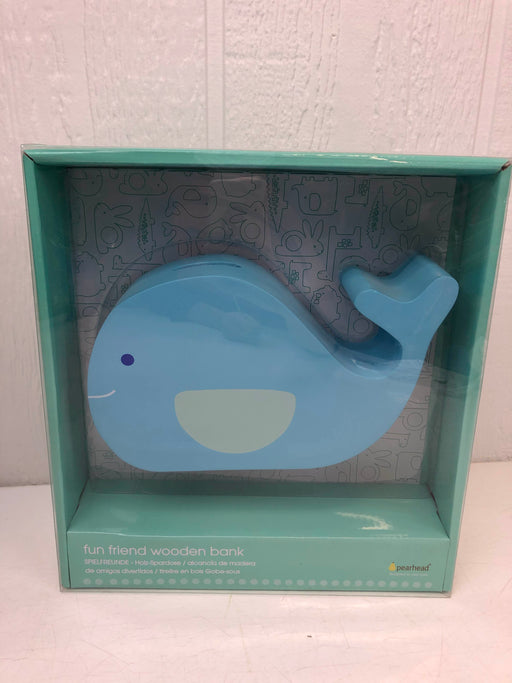 used Pearhead Fun Friend Wooden Bank, Blue Whale