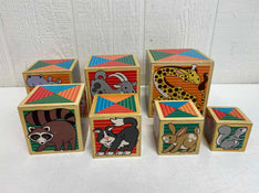 used Melissa & Doug Wooden Nesting Blocks, Animals