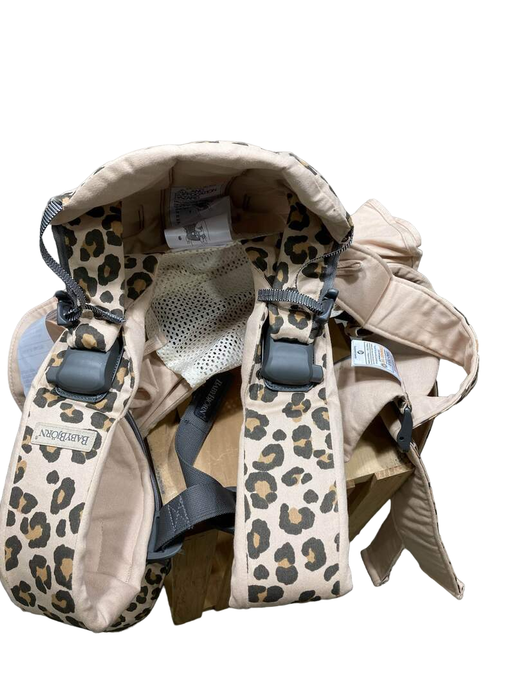 secondhand BabyBjorn Baby Carrier One, Beige/Leopard - Cotton