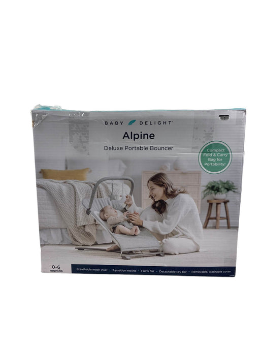 used Baby Delight Go With Me Alpine Deluxe Portable Bouncer, Charcoal