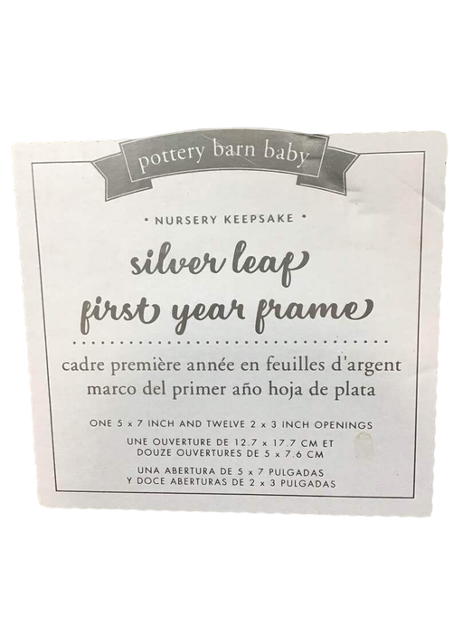 secondhand Pottery Barn Kids Silver Leaf First Year Frame