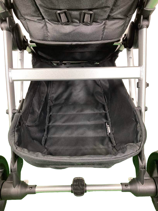 Mockingbird Single 2.0 Stroller, 2023, Silver with Black Leather, Windowpane, Sea