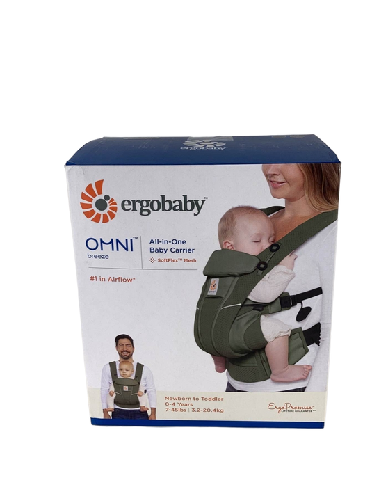 used Ergobaby Omni Breeze Baby Carrier, Olive Green