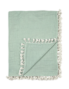 used Crane Baby 6 Layer Muslin Blanket, Evergreen