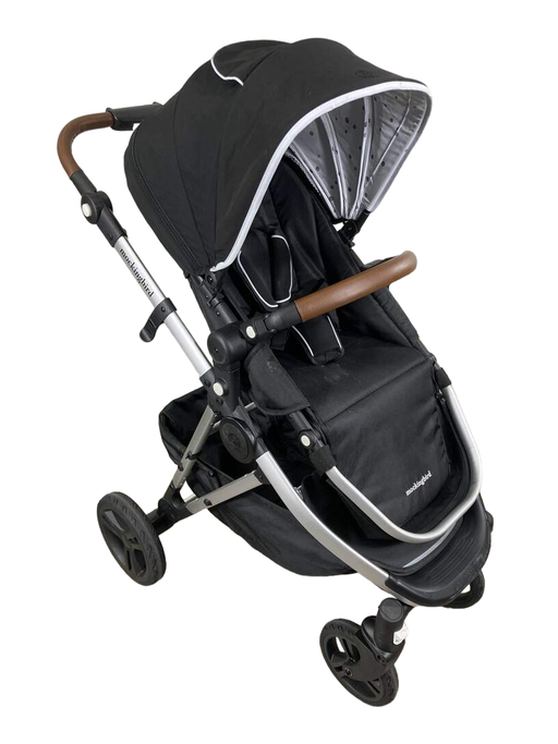 used Mockingbird Single Stroller, 2023, Black, Watercolor Drops, Silver With Penny Leather