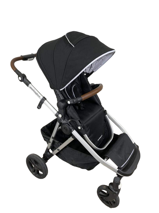 used Mockingbird Single to Double Stroller, 2023, Silver with Penny Leather, Watercolor Drops, Black