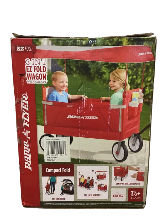 secondhand Radio Flyer 3-in-1 EZ Fold Wagon With Canopy