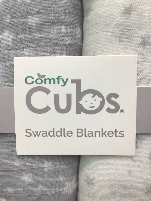 secondhand Comfy Cubs Baby Muslin Swaddle Blankets, 4 Pack, Grey