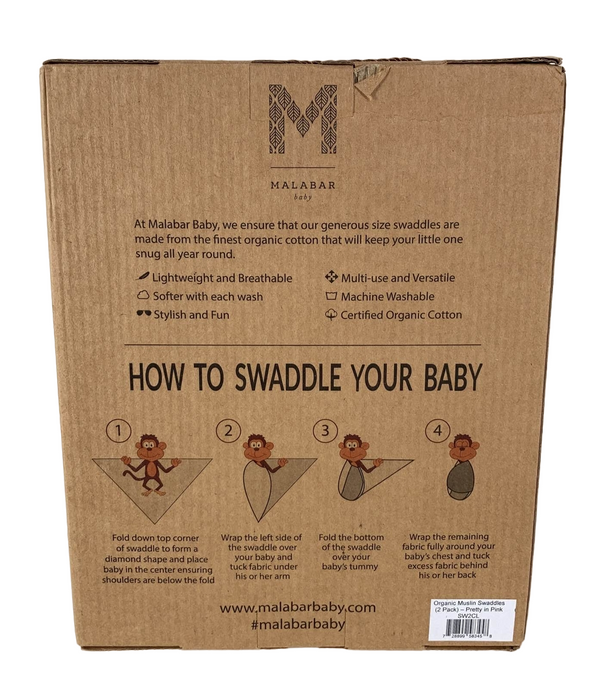 secondhand Malabar Baby Organic Cotton Swaddle Blankets