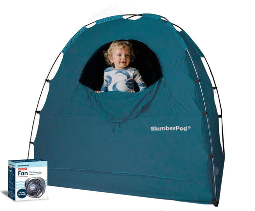 used SlumberPod 3.0 Sleep Canopy with Fan, Teal