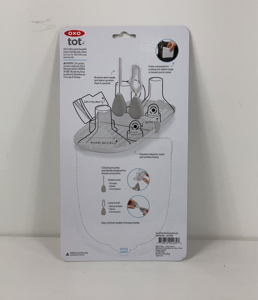 secondhand OXO Tot Breast Pump Parts Drying Rack with Detail Brushes