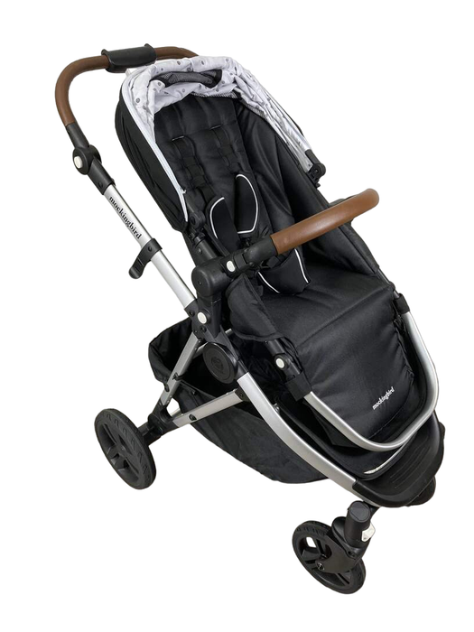 used Mockingbird Single Stroller, 2023, Black, Watercolor Drops, Silver With Penny Leather