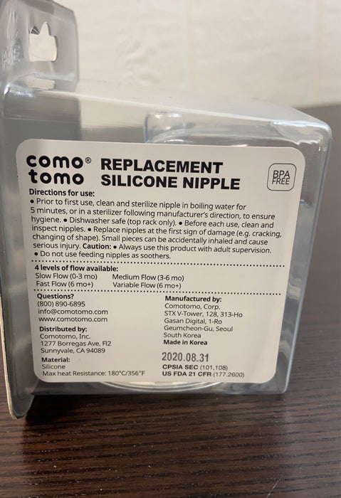 secondhand Comotomo Replacement Nipple Set, Medium flow