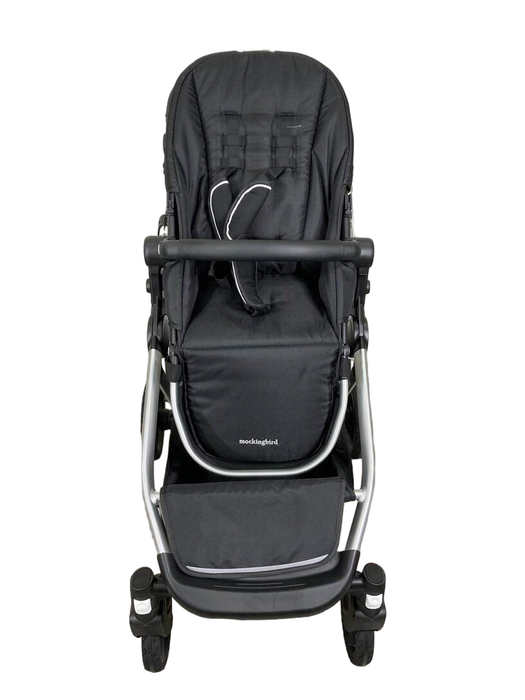 secondhand Mockingbird Single to Double Stroller, Silver with Black Leather, 2022