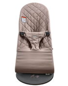 secondhand BabyBjorn Bouncer Bliss, Dark Gray Frame, Sand Gray Cotton Classic Quilt