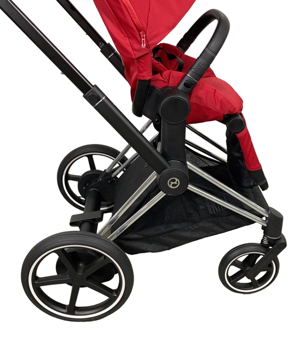 used Cybex E-PRIAM Electric Stroller, 2019, Chrome With Black Details, True Red