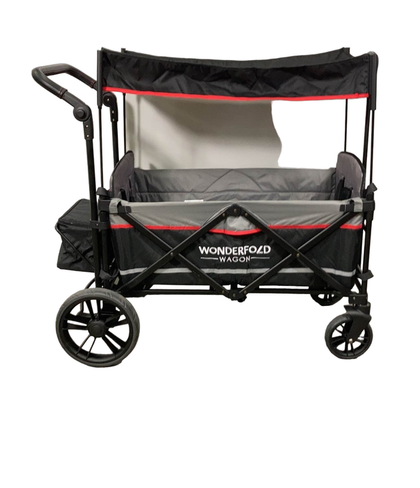 secondhand Wonderfold X2 Push + Pull Double Stroller Wagon, Black, 2021