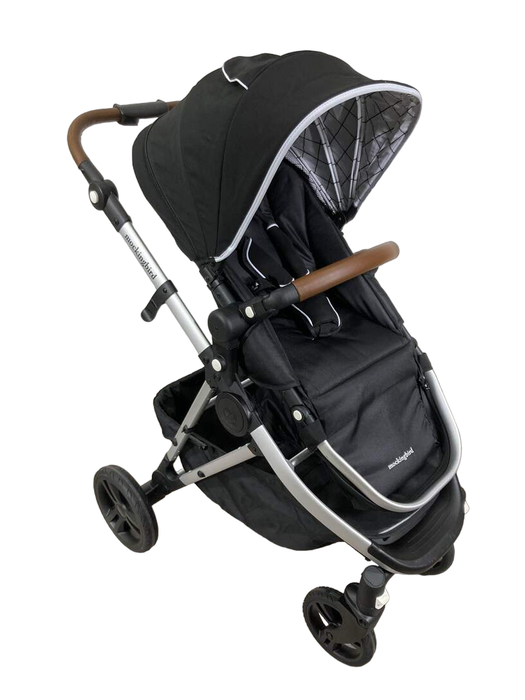 used Mockingbird Single Stroller, 2023, Black, Windowpane, Silver With Penny Leather